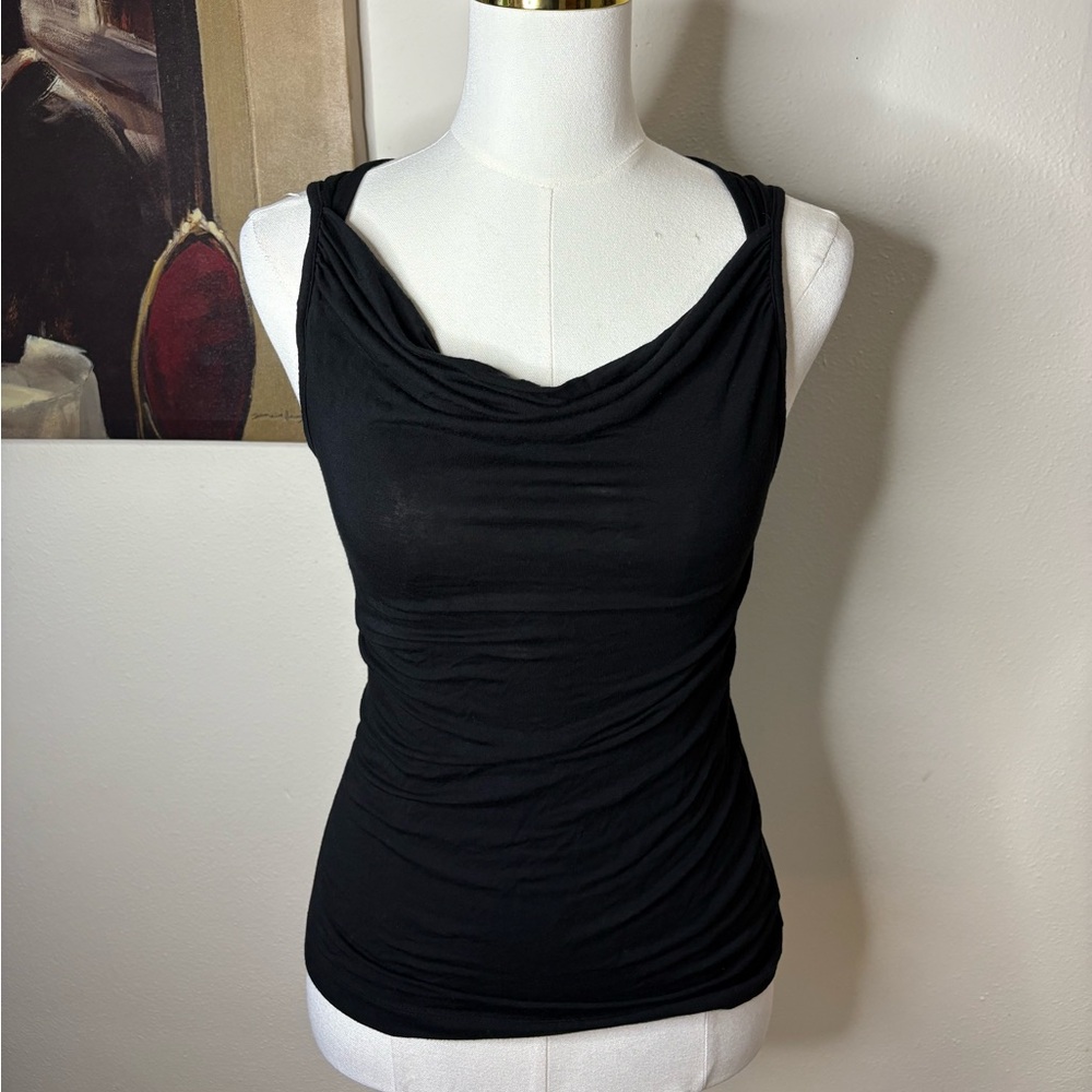 Banana Republic Black Draped Tank Top